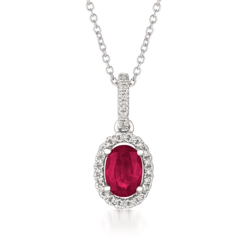 Le Vian&reg; Pendant featuring 3/8 cts. Passion Ruby&reg; , 1/10 cts. Vanilla Diamonds&reg; set in 14K Vanilla Gold&reg;