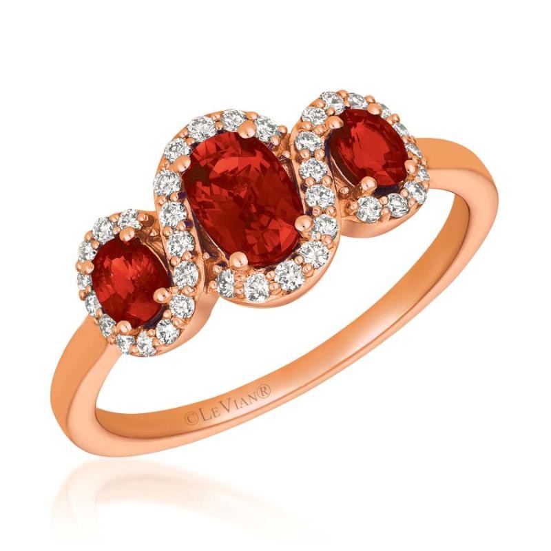 Le Vian&reg; Ring featuring 7/8 cts. Passion Ruby&reg; , 1/5 cts. Vanilla Diamonds&reg; set in 14K Strawberry Gold&reg;