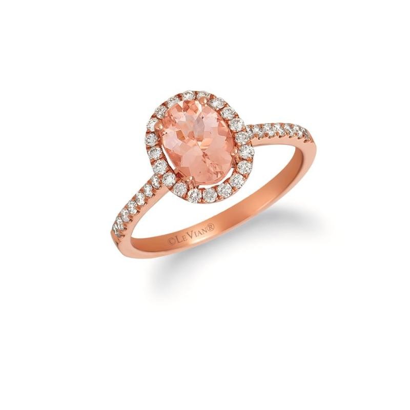 Le Vian Bridal&reg; Ring featuring 7/8 cts. Peach Morganite&trade; , 1/3 cts. Vanilla Diamonds&reg; set in 14K Strawberry Gold&reg;