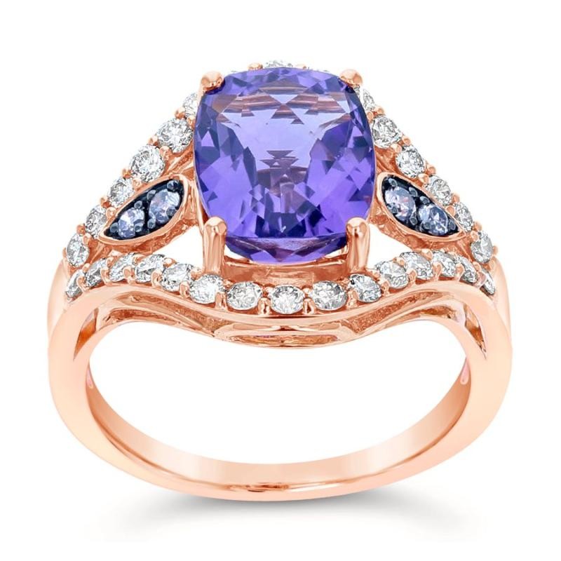 Le Vian&reg; Ring featuring 2 5/8 cts. Grape Amethyst&trade; , 1/10 cts. Chocolate Diamonds&reg; , 5/8 cts. Nude Diamonds&trade; set in 14K Strawberry Gold&reg;