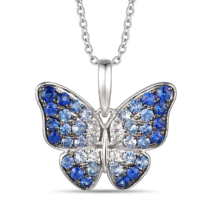 Le Vian Ombre&reg; Pendant featuring 7/8 cts. Denim Ombré&reg; Sapphire, 1/8 cts. Vanilla Sapphire&trade; , set in 14K Vanilla Gold&reg;