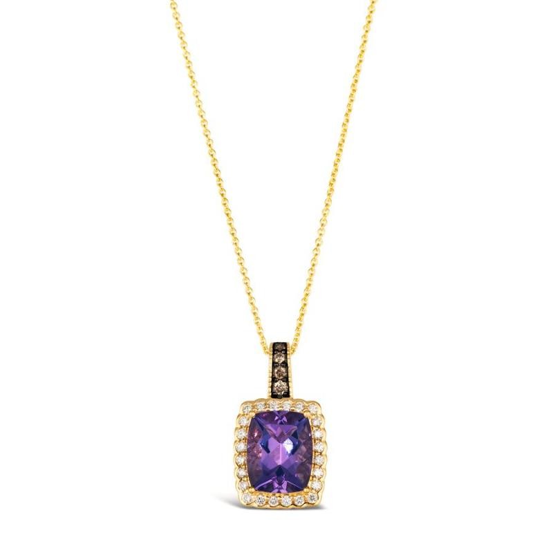 Le Vian Chocolatier&reg; Pendant featuring 2 3/8 cts. Grape Amethyst&trade; , 1/20 cts. Chocolate Diamonds&reg; , 1/5 cts. Vanilla Diamonds&reg; set in 14K Honey Gold&trade;