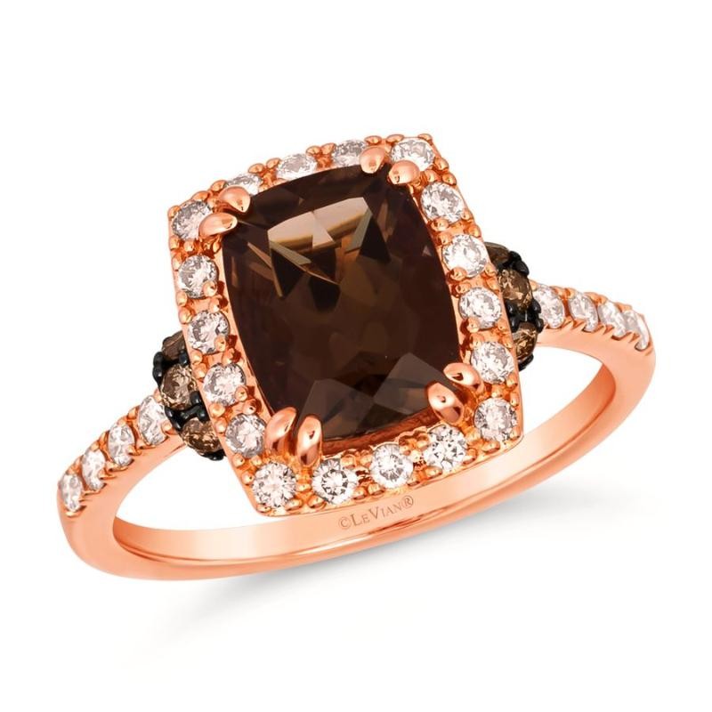 Le Vian&reg; Ring featuring 1 3/4 cts. Chocolate Quartz&reg; , 1/3 cts. Nude Diamonds&trade; , 1/6 cts. Chocolate Diamonds&reg; set in 14K Strawberry Gold&reg;