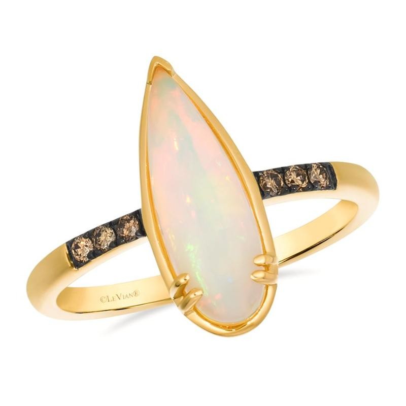 Le Vian Chocolatier&reg; Ring featuring 1 cts. Neopolitan Opal&reg; , 1/20 cts. Chocolate Diamonds&reg; set in 14K Honey Gold&trade;