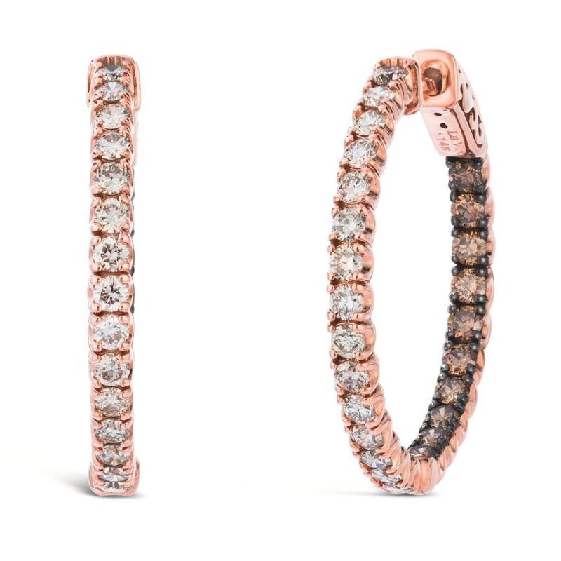 Le Vian&reg; Earrings featuring 3/4 cts. Chocolate Diamonds&reg; , 1 1/5 cts. Nude Diamonds&trade; set in 14K Strawberry Gold&reg;