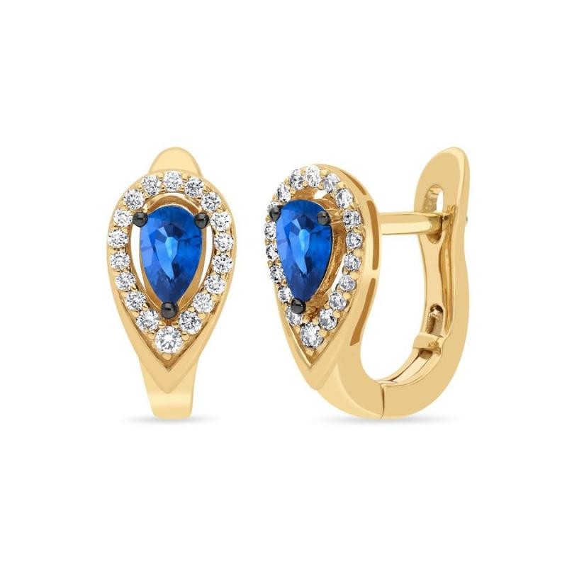 Le Vian&reg; Earrings featuring 1/2 cts. Blueberry Sapphire&trade; , 1/6 cts. Nude Diamonds&trade; set in 14K Honey Gold&trade;