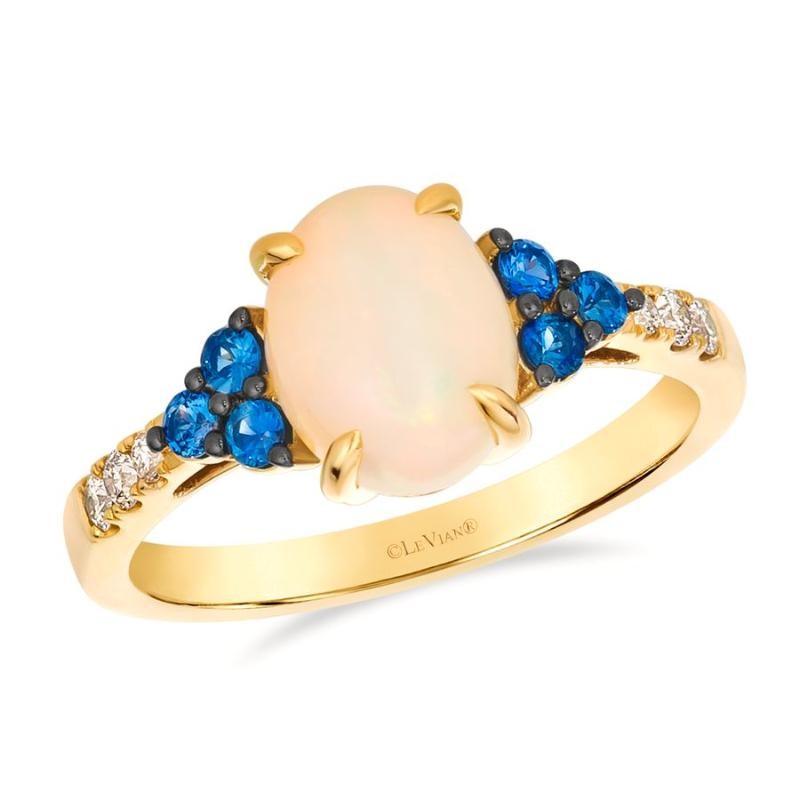 Le Vian&reg; Ring featuring 1 cts. Neopolitan Opal&reg; , 1/4 cts. Blueberry Sapphire&trade; , 1/8 cts. Nude Diamonds&trade; set in 14K Honey Gold&trade;