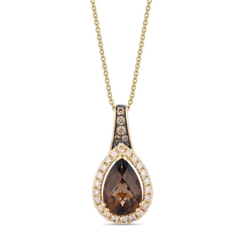 Le Vian&reg; Pendant featuring 2 5/8 cts. Chocolate Quartz&reg; , 1/10 cts. Chocolate Diamonds&reg; , 3/8 cts. Nude Diamonds&trade; set in 14K Honey Gold&trade;