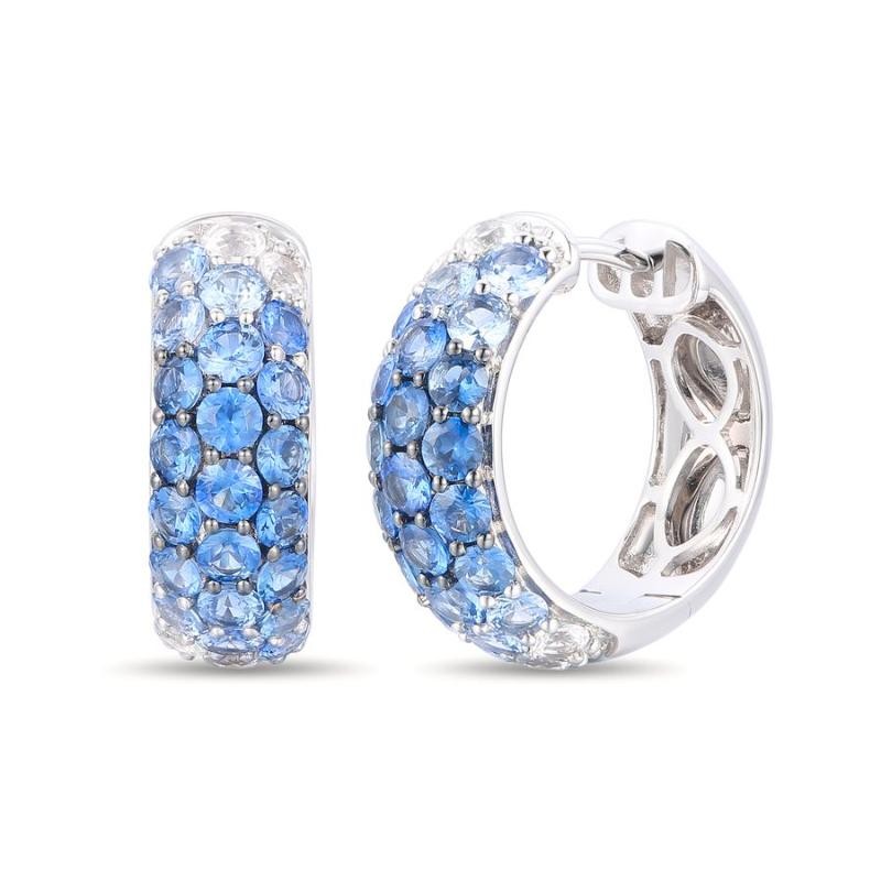 Le Vian Ombre&reg; Earrings featuring 2 3/8 cts. Denim Ombré&reg; Sapphire, 1/2 cts. Vanilla Sapphire&trade; , set in 14K Vanilla Gold&reg;