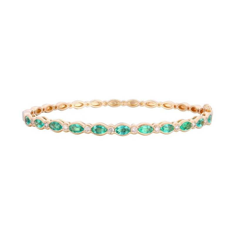 Le Vian&reg; Bangle featuring 2 cts. Costa Smeralda Emeralds&trade; , 3/8 cts. Vanilla Diamonds&reg; set in 14K Honey Gold&trade;