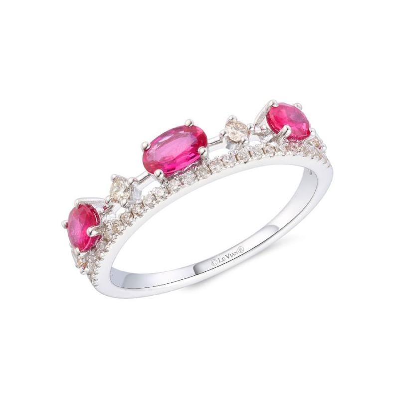 Le Vian&reg; Ring featuring 5/8 cts. Passion Ruby&reg; , 1/4 cts. Vanilla Diamonds&reg; set in 14K Vanilla Gold&reg;