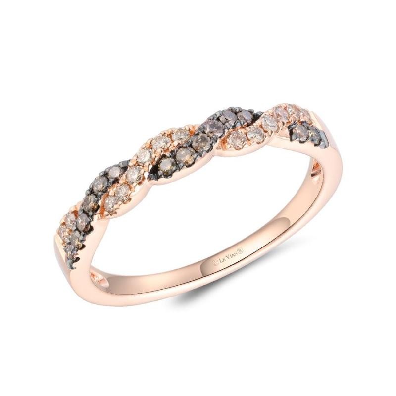 Le Vian&reg; Ring featuring 1/8 cts. Chocolate Diamonds&reg; , 1/8 cts. Nude Diamonds&trade; set in 14K Strawberry Gold&reg;