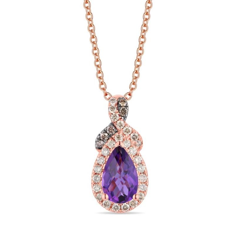 Le Vian&reg; Pendant featuring 3/4 cts. Grape Amethyst&trade; , 1/5 cts. Nude Diamonds&trade; , Chocolate Diamonds&reg; set in 14K Strawberry Gold&reg;