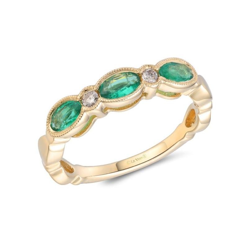 Le Vian&reg; Ring featuring 1/2 cts. Costa Smeralda Emeralds&trade; , 1/20 cts. Vanilla Diamonds&reg; set in 14K Honey Gold&trade;