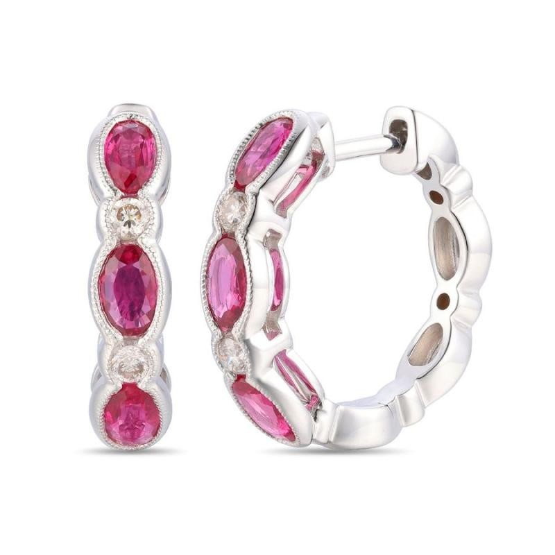 Le Vian&reg; Earrings featuring 1 1/2 cts. Passion Ruby&reg; , 1/6 cts. Vanilla Diamonds&reg; set in 14K Vanilla Gold&reg;