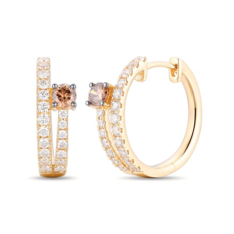 Le Vian Chocolatier&reg; Earrings featuring 1/3 cts. Chocolate Diamonds&reg; , 5/8 cts. Vanilla Diamonds&reg; set in 14K Honey Gold&trade;