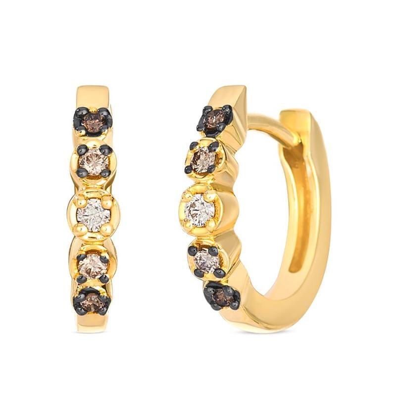 Le Vian Ombre&reg; Earrings featuring 1/10 cts. Chocolate Ombré&reg; Diamonds set in 14K Honey Gold&trade;