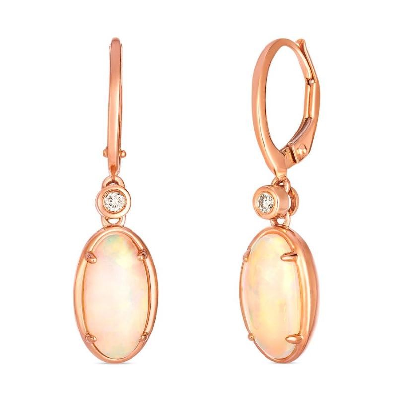 Le Vian&reg; Earrings featuring 2 3/8 cts. Neopolitan Opal&reg; , 1/20 cts. Nude Diamonds&trade; set in 14K Strawberry Gold&reg;