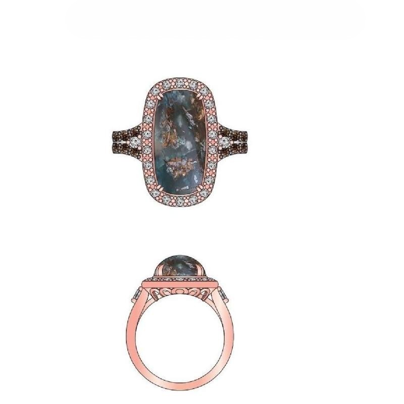 Le Vian&reg; Ring featuring 11 cts. Chocolate Aquadite&trade; , 7/8 cts. Nude Diamonds&trade; , 3/8 cts. Chocolate Diamonds&reg; set in 14K Strawberry Gold&reg;