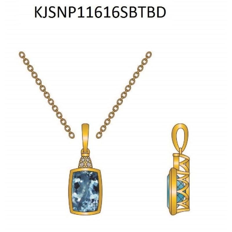 Le Vian&reg; Pendant featuring 4 1/2 cts. Ocean Blue Topaz&trade; , Nude Diamonds&trade; set in 14K Honey Gold&trade;