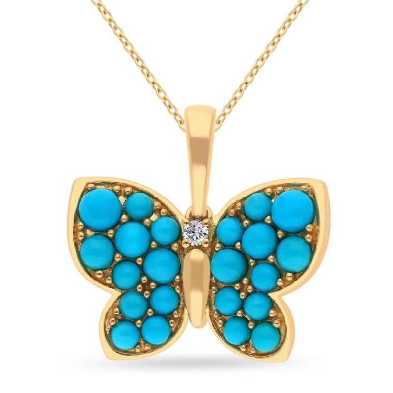 Le Vian&reg; Pendant featuring 1 1/4 cts. Robins Egg Blue Turquoise, Nude Diamonds&trade; set in 14K Honey Gold&trade;