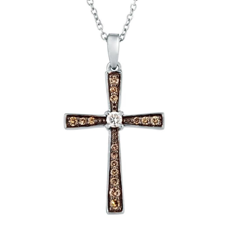 Le Vian Chocolatier&reg; Pendant featuring 1/20 cts. Vanilla Diamonds&reg; , 1/6 cts. Chocolate Diamonds&reg; set in 14K Vanilla Gold&reg;