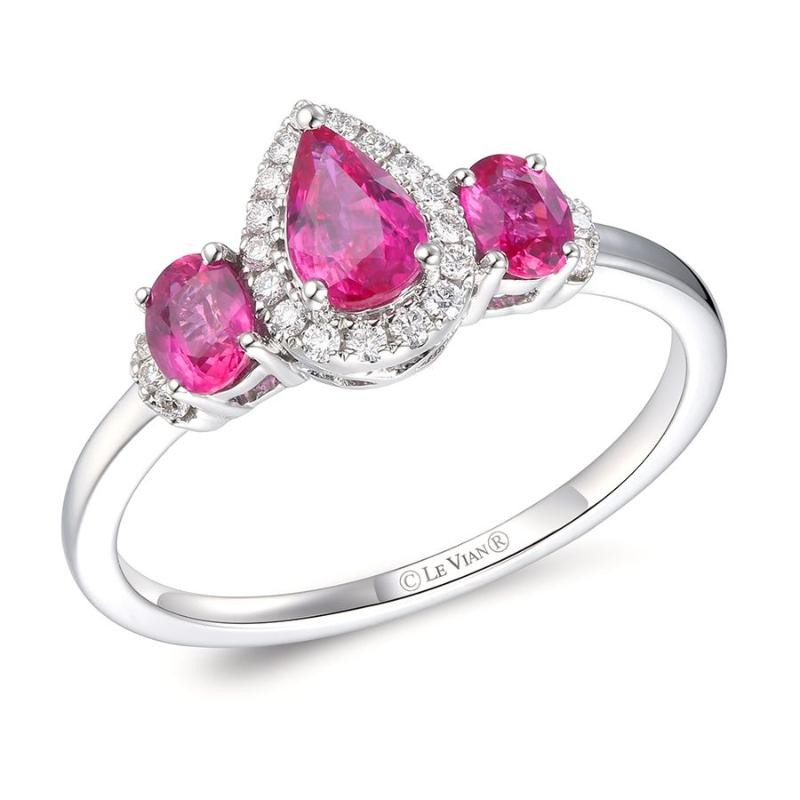 Le Vian&reg; Ring featuring 7/8 cts. Passion Ruby&reg; , 1/10 cts. Vanilla Diamonds&reg; set in 14K Vanilla Gold&reg;