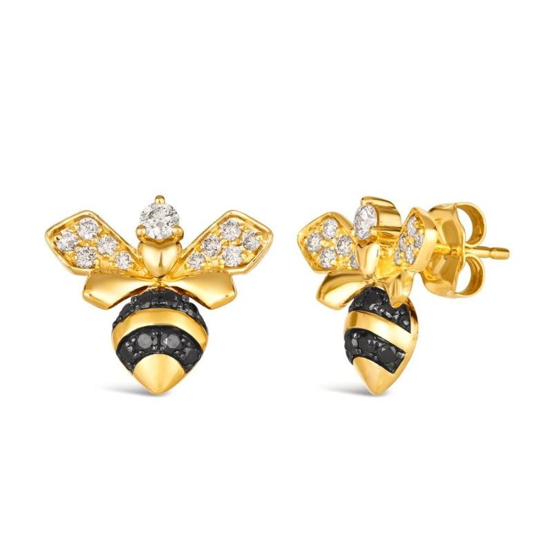 Le Vian&reg; Earrings featuring 1/3 cts. Nude Diamonds&trade; , 1/4 cts. Blackberry Diamonds&reg; set in 14K Honey Gold&trade;