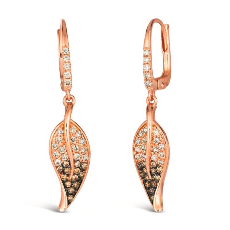 Le Vian Couture&reg; Earrings featuring 1/2 cts. Chocolate Ombré&reg; Diamonds set in 18K Strawberry Gold&reg;