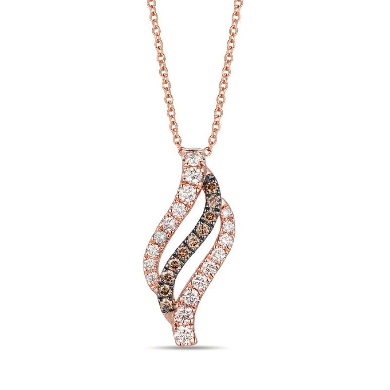 Le Vian&reg; Pendant featuring 1/3 cts. Nude Diamonds&trade; , 1/10 cts. Chocolate Diamonds&reg; set in 14K Strawberry Gold&reg;