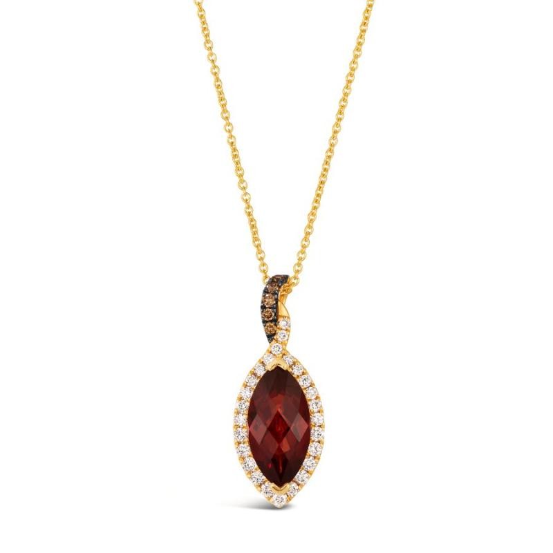 Le Vian&reg; Pendant featuring 2 cts. Pomegranate Garnet&trade; , 1/4 cts. Nude Diamonds&trade; , 1/20 cts. Chocolate Diamonds&reg; set in 14K Honey Gold&trade;