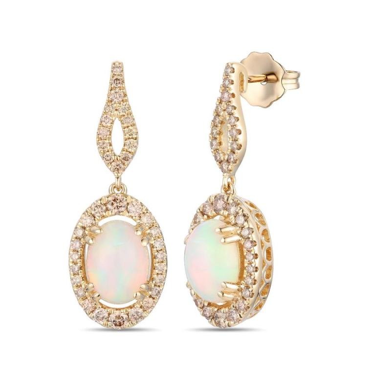 Le Vian&reg; Earrings featuring 1 1/5 cts. Neopolitan Opal&reg; , 1/2 cts. Nude Diamonds&trade; set in 14K Honey Gold&trade;