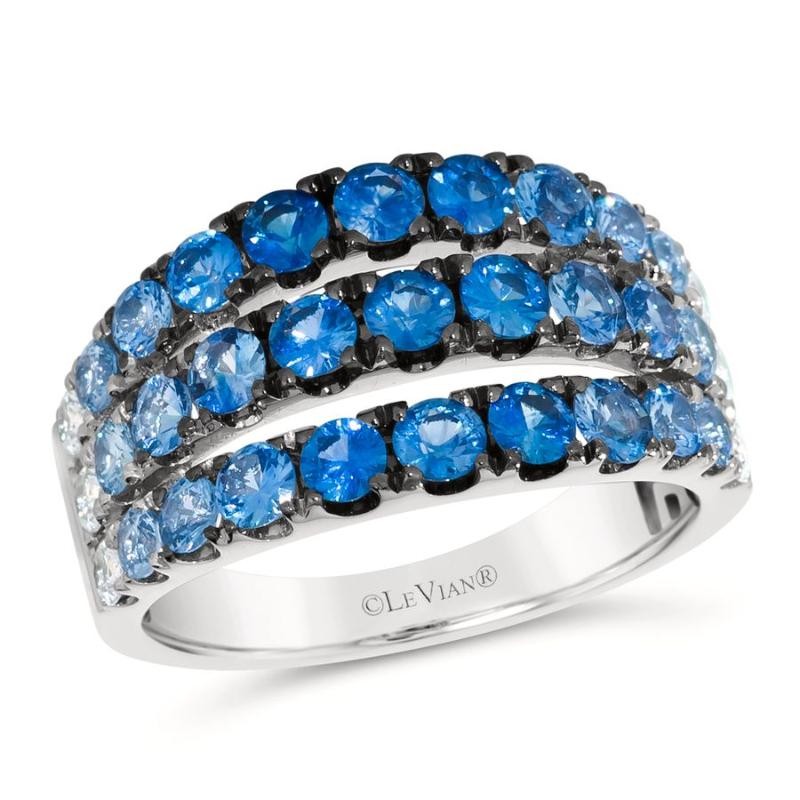 Le Vian Ombre&reg; Ring featuring 2 cts. Denim Ombré&reg; Sapphire, 1/4 cts. Vanilla Sapphire&trade; , set in 14K Vanilla Gold&reg;