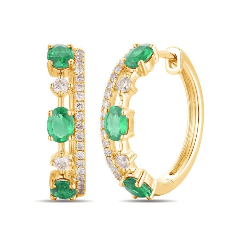 Le Vian&reg; Earrings featuring 7/8 cts. Costa Smeralda Emeralds&trade; , 1/4 cts. Vanilla Diamonds&reg; set in 14K Honey Gold&trade;