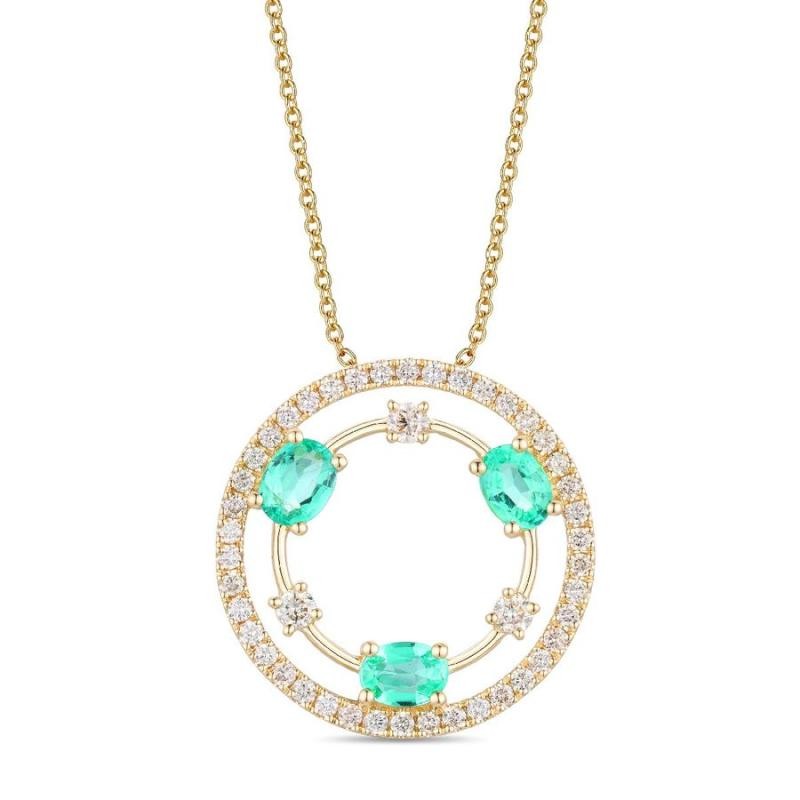 Le Vian&reg; Pendant featuring 3/8 cts. Costa Smeralda Emeralds&trade; , 1/4 cts. Vanilla Diamonds&reg; set in 14K Honey Gold&trade;