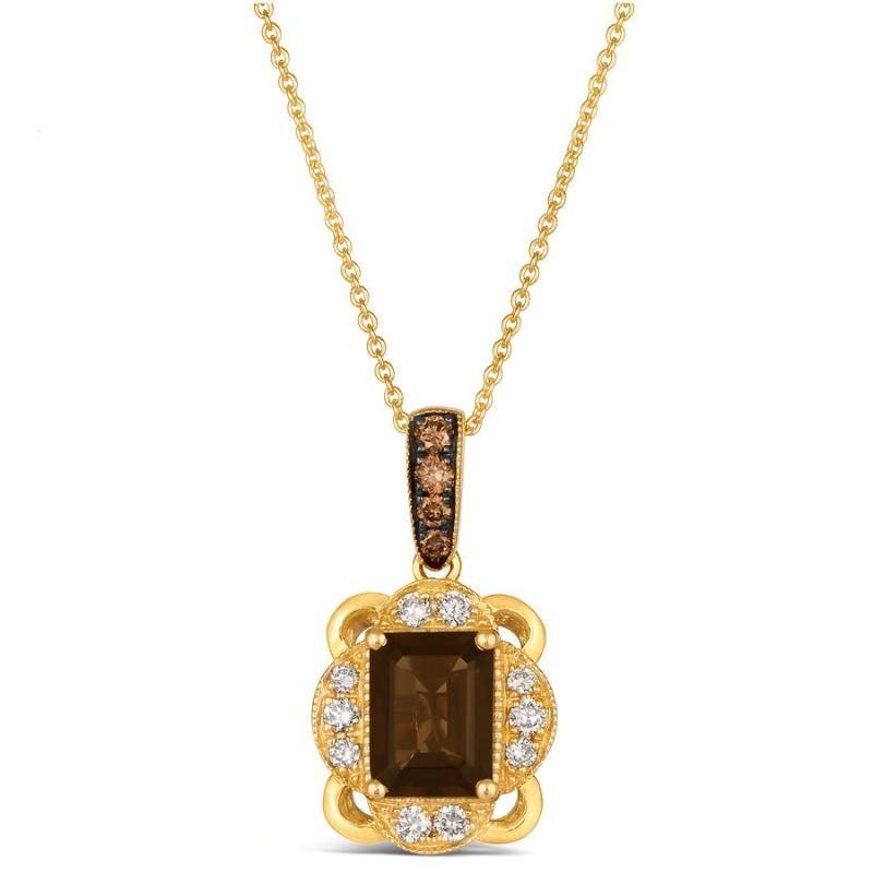 Le Vian&reg; Pendant featuring 1 1/6 cts. Chocolate Quartz&reg; , 1/10 cts. Chocolate Diamonds&reg; , 1/5 cts. Nude Diamonds&trade; set in 14K Honey Gold&trade;