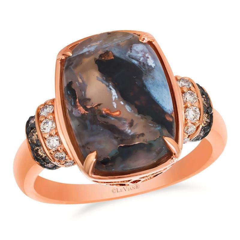 Le Vian&reg; Ring featuring 4 3/4 cts. Chocolate Aquadite&trade; , 1/6 cts. Nude Diamonds&trade; , 1/8 cts. Chocolate Diamonds&reg; set in 14K Strawberry Gold&reg;