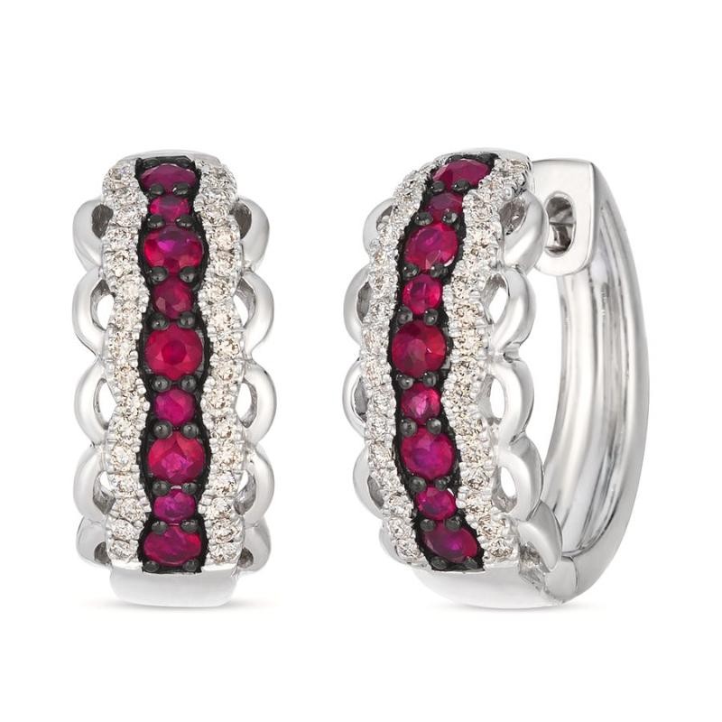 Le Vian&reg; Earrings featuring 1/2 cts. Passion Ruby&reg; , 1/4 cts. Vanilla Diamonds&reg; set in 14K Vanilla Gold&reg;