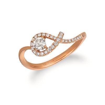 LeVian 14K Strawberry Gold® Ring with Vanilla Diamonds® 1/3 cttw