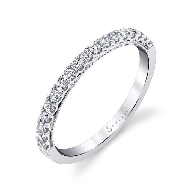 Classic Diamond Wedding Band with Milgrain Profile