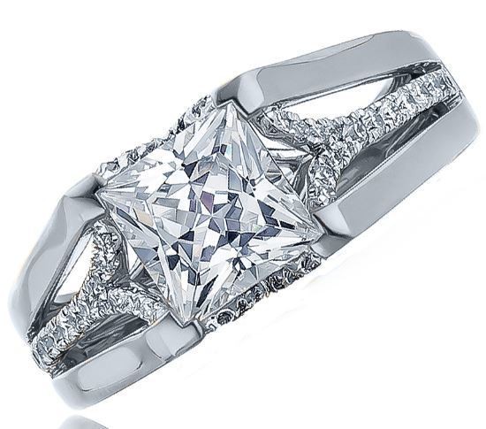 Fredrick Sage Princess Cut White Gold Engagement Ring