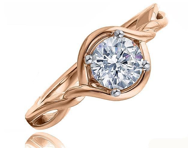 Fredric Sage 14kt Rose Gold Twist Engagement Ring