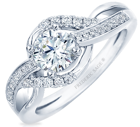 Frederic Sage Round Halo Twist Engagement Ring