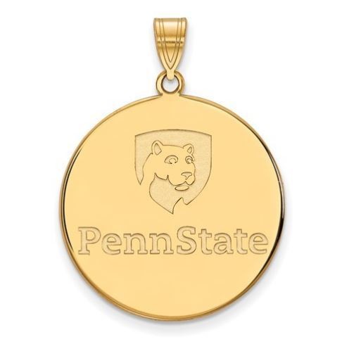 Penn State Gold Plated Sterling Silver Disc Pendant Extra Large