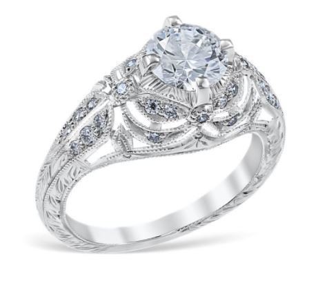 Vintage Draped Tier Engagement Ring
