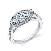 Marquise Diamond Engagement Ring with Halo
