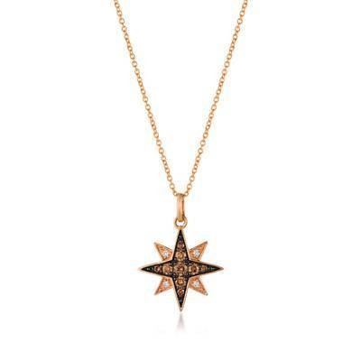 LeVian 14K Strawberry Gold® Pendant with Chocolate Diamonds® 1/4 cttw and  Vanilla Diamonds®