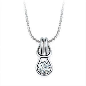 14k White Gold Everlon 1/3 Ct. Diamond Knot Pendant