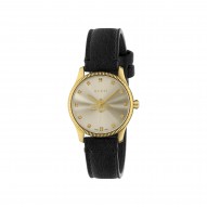 Gucci G-Timeless Slim Watch with Black Leather Strap