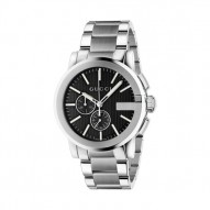 Gucci G-Chrono  Stainless Watch with Black Guilloché Dial